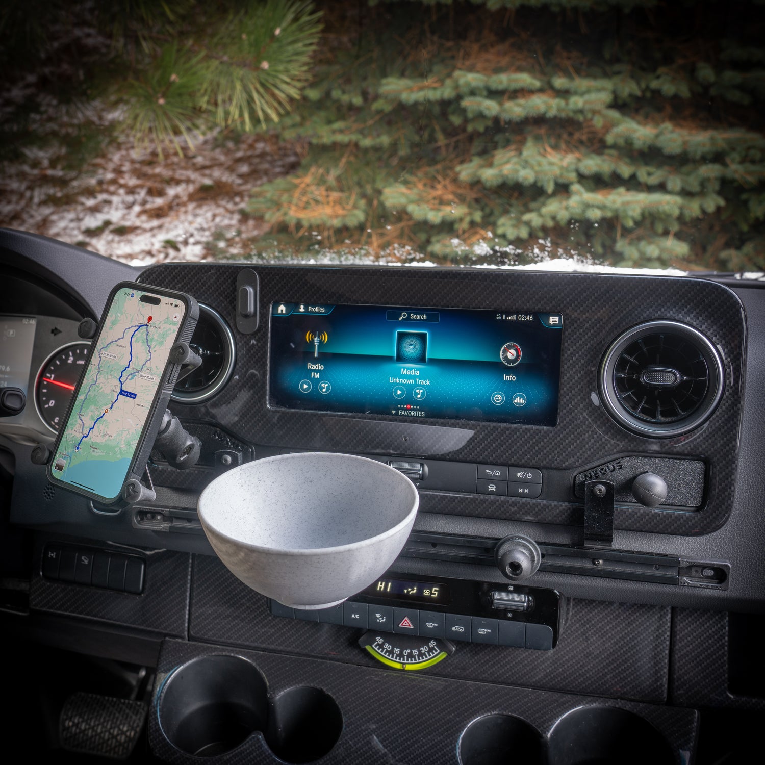 NEXUS 1 Inch Ball Cubby Adapter For VS30 Mercedes-Benz Sprinter Van (Driver's Side) - Fits Winnebago Revel, Storyteller Overland
